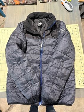 ZeroXposur Heather Gray Quilted Jacket with White Logo